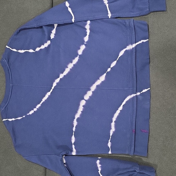Athleta Navy Sundown Tie Die Crewneck Sweatshirt. Size XS - Picture 3 of 4